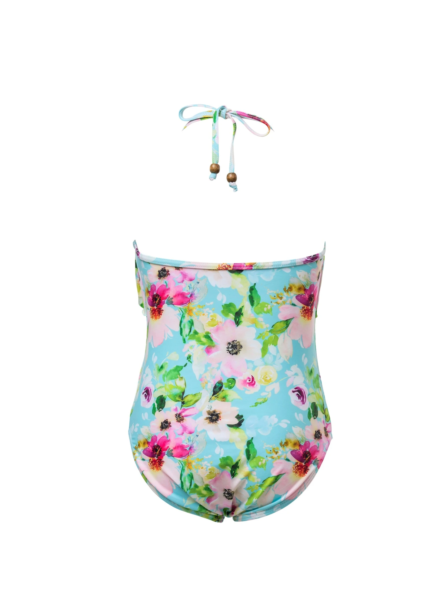 Snapper Rock WATERCOLOR FLORAL FRILL HALTER SWIMSUIT 3 Snapper Rock WATERCOLOR FLORAL FRILL HALTER SWIMSUIT - Image 3