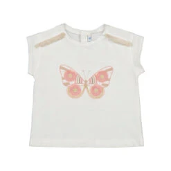 Mayoral Short Sleeve Shirt Pink Butterfly