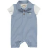 Me & Henry Saltash Blue/White Micro Stripe Polo Romper