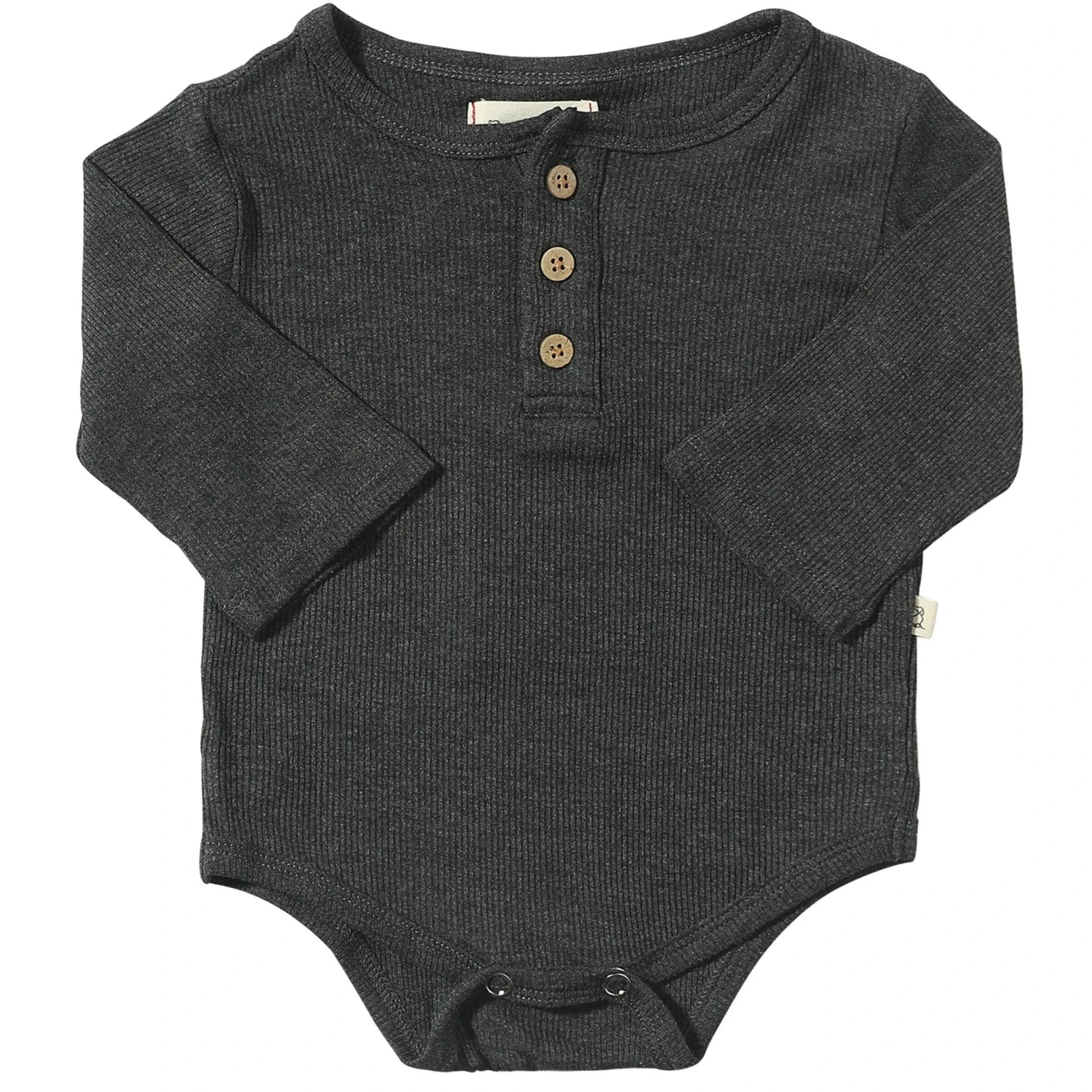 Me & Henry Aynor Rib Onesie | Charcoal 1 Me & Henry Aynor Rib Onesie | Charcoal