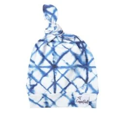 Copper Pearl Top Knot Hat - Indigo