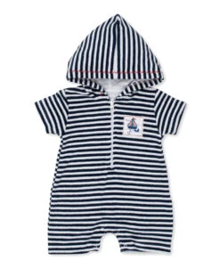Kissy Kissy Sails N Whales Stripe Terry Romper