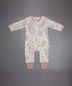 Long Sleeve Zipsuit - Mushroom Forest Pink