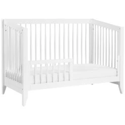 Babyletto Sprout 4-in-1 Convertible Crib With Toddler Bed Conversion Kit -Baby Go Round Store M10301W White Background 03 48d7db22 8587 4957 b725 dbb13204226d