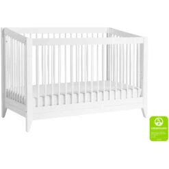 Babyletto Sprout 4-in-1 Convertible Crib With Toddler Bed Conversion Kit -Baby Go Round Store M10301W White Background Main Greenguard 00 71cbce7e b6ee 4a60 a194 591b64b9c295