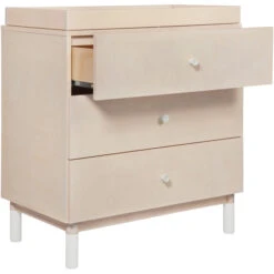 Babyletto Gelato 3-Drawer Changer Dresser With Removable Changing Tray -Baby Go Round Store M12923NXW White Background 02