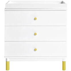 Babyletto Gelato 3-Drawer Changer Dresser With Removable Changing Tray -Baby Go Round Store M12923WNX White Background 07