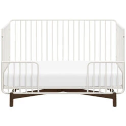 Babyletto Bixby 3-in-1 Convertible Metal Crib With Toddler Bed Conversion Kit -Baby Go Round Store M15101RWL White Background 03
