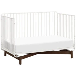 Babyletto Bixby 3-in-1 Convertible Metal Crib With Toddler Bed Conversion Kit -Baby Go Round Store M15101RWL White Background 04