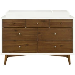 Babyletto Palma 7-Drawer Assembled Double Dresser -Baby Go Round Store M15916RWNL White Background 04
