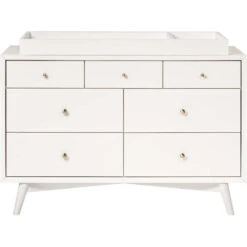 Babyletto Palma 7-Drawer Assembled Double Dresser -Baby Go Round Store M15916RW White Background 05