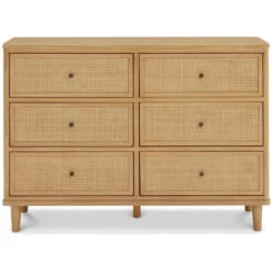 Namesake Marin With Cane 6-Drawer Dresser -Baby Go Round Store M23716HYHC White Background 03 03f52fb7 1cc5 4cdb 8fe5 9d3a107277c1