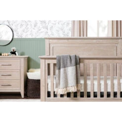 Monogram By Namesake Beckett Rustic 4-in-1 Convertible Flat Top Crib -Baby Go Round Store M24401SDB Lifestyle 09 948dfbf2 cdde 40b6 a667 3ec0213e05f2