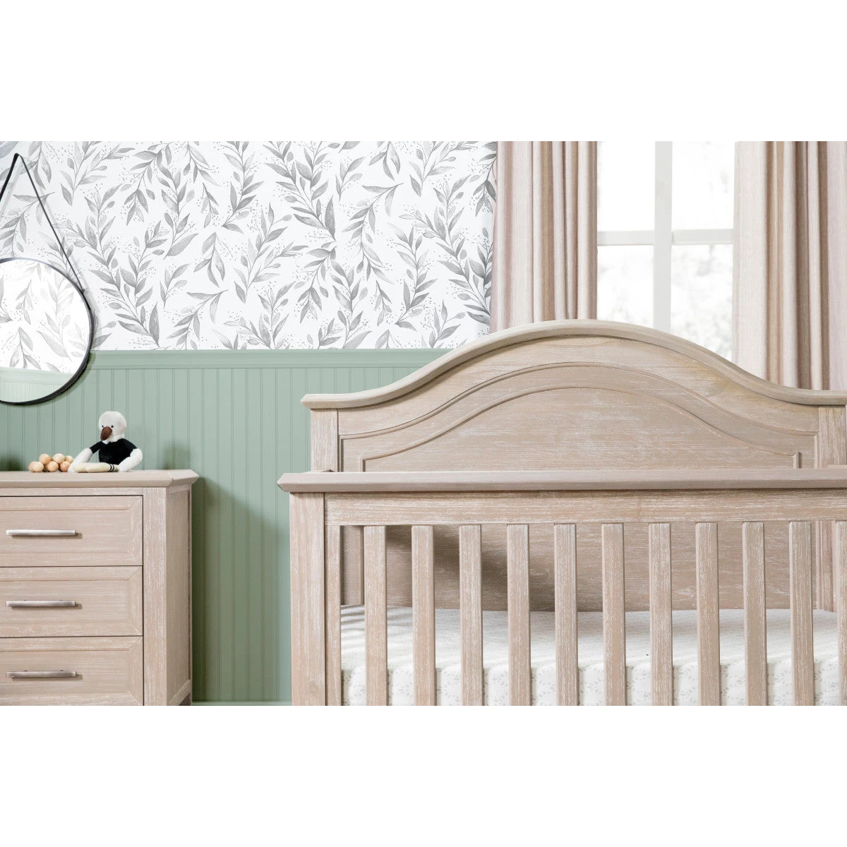 Monogram By Namesake Beckett Rustic 4-in-1 Convertible Curve-Top Crib 2 Monogram By Namesake Beckett Rustic 4-in-1 Convertible Curve-Top Crib - Image 2