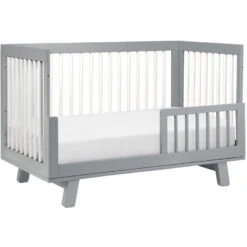 Babyletto Hudson 3-in-1 Convertible Crib With Toddler Bed Conversion Kit + 3-Drawer Changer Dresser Set -Baby Go Round Store M4201GW White Background 03 074918af 6782 4349 a32b 085476dc46c0