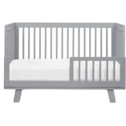 Babyletto Hudson 3-in-1 Convertible Crib With Toddler Bed Conversion Kit + 3-Drawer Changer Dresser Set -Baby Go Round Store M4201G White Background 04 548ea153 5e80 40cc b32b 0178540db5bf