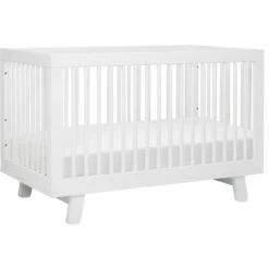 Babyletto Hudson 3-in-1 Convertible Crib With Toddler Bed Conversion Kit + 3-Drawer Changer Dresser Set -Baby Go Round Store M4201W White Background Main 01 8b1073d4 aee1 4d61 8a5a ab7e284a352a