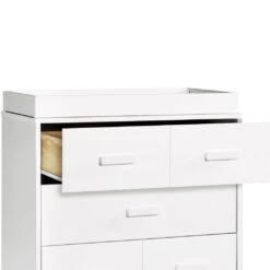 Babyletto Scoot 3-Drawer Changer Dresser With Removable Changing Tray -Baby Go Round Store M5823W White Background 03 ae9fab7c 4a3b 47ce a379 e0fc895eef8a