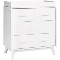 Babyletto Scoot 3-Drawer Changer Dresser With Removable Changing Tray -Baby Go Round Store M5823W White Background Main 00 d27d7082 ae85 4927 b48c 58be65bd55ba