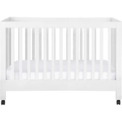 Babyletto Maki Full-Size Folding Crib With Toddler Bed Conversion Kit -Baby Go Round Store M6601W White Background 02 92ac349b d019 43f4 8761 425a8ba8fca2