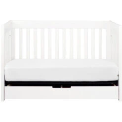 Babyletto Mercer 3-in-1 Convertible Crib With Toddler Bed Conversion Kit -Baby Go Round Store M6801W White Background 05