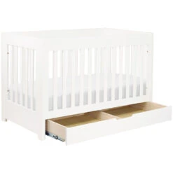 Babyletto Mercer 3-in-1 Convertible Crib With Toddler Bed Conversion Kit -Baby Go Round Store M6801W White Background 06