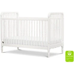 Namesake Liberty 3-in-1 Convertible Spindle Crib With Toddler Bed Conversion Kit -Baby Go Round Store M7101RW White Background Main Greenguard 00 313d745f dc38 432a 9a55 24aa48a01234