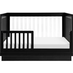 Babyletto Harlow 3-in-1 Convertible Acrylic Crib With Toddler Bed Conversion Kit -Baby Go Round Store M8601KB White Background 04 107a1747 2928 4ce7 811f 6e2c7515f387