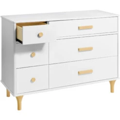 Babyletto Lolly 6-Drawer Assembled Double Dresser -Baby Go Round Store M9016WN White Background 02