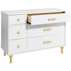 Babyletto Lolly 6-Drawer Assembled Double Dresser -Baby Go Round Store M9016WN White Background 03