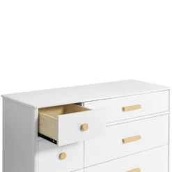 Babyletto Lolly 6-Drawer Assembled Double Dresser -Baby Go Round Store M9016WN White Background 04