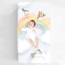 Rookie Humans Crib Sheet - Rainbows And Birds -Baby Go Round Store NINA005 9ec3bb60 5e59 4967 99de 2d74395e43af