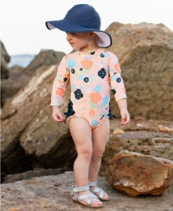 Ruffle Butts Swim Hat -Baby Go Round Store Navy1