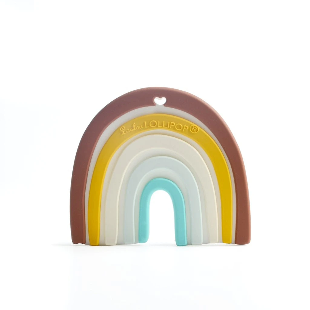 Loulou Lollipop Neutral Rainbow Silicone Teether 1 Loulou Lollipop Neutral Rainbow Silicone Teether