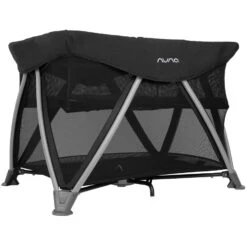 Nuna SENA Aire Playard With Zip-Off Bassinet -Baby Go Round Store Nuna SENAaire Caviar 2022 Angle US e307661d cd2e 4a35 8d52 131aed603094