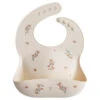 Mushie Silicone Baby Bib (Pink Flowers)
