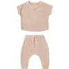 Quincy Mae Terry Tee + Pant Set | Blush