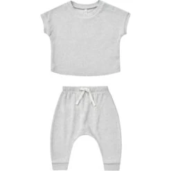 Quincy Mae Terry Tee + Pant Set | Cloud