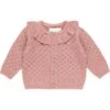 Quincy Mae Ruffle Collar Cardigan || Lipstick