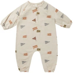 Rylee + Cru Henley Bubble Jumpsuit || Flags
