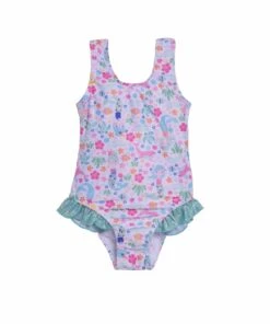 Flap Happy UPF 50+ Delany Hip Ruffle Swimsuit - Mermaid Lagoon