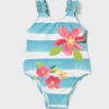 Mayoral Baby Striped And Floral Swimsuit