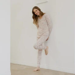 Petit Lem Floral Spray On Light Pink Women's 2 PiecePJ -Baby Go Round Store Swim Easter StPatrick Maman5482 900x 1