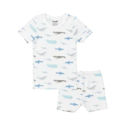 Coccoli Kid Boy SS Modal Pajama- Ocean Life On Cream