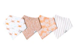 Copper Pearl 4PK Bandana Bib- Sloth