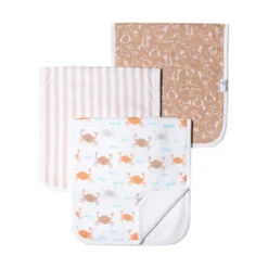 Copper Pearl 3 Pack Burp Cloth Tide