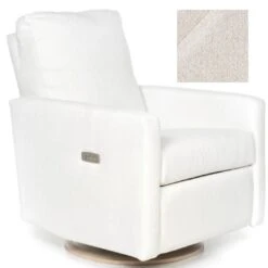 *IN STOCK* Oilo Studio Drew Glider Recliner- Chenille Linen, Power Recline With USB, Wood Base