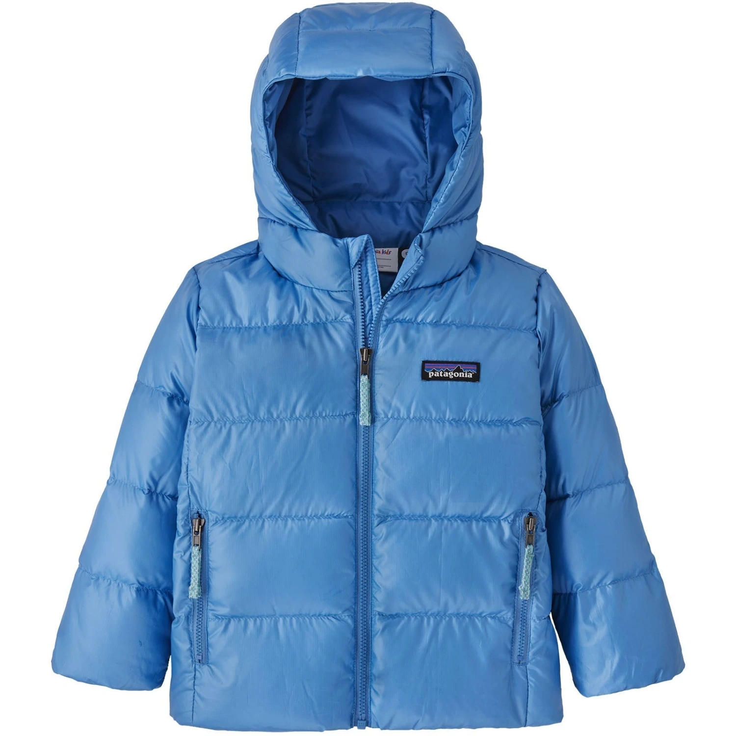 Patagonia Baby Hi-Loft Down Sweater Hoody | Blue Bird 1 Patagonia Baby Hi-Loft Down Sweater Hoody | Blue Bird