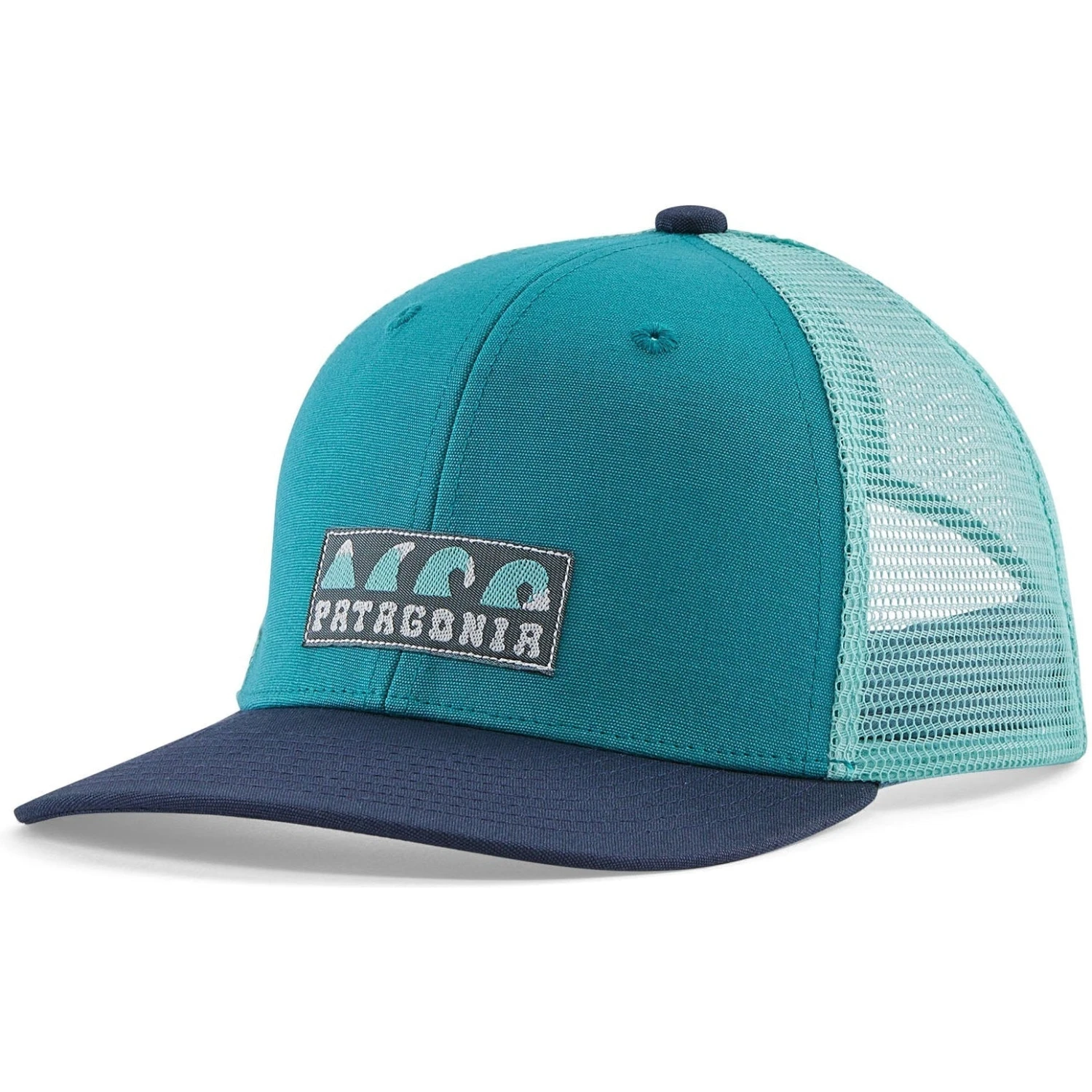 Patagonia K's Trucker Hat-Chasing Peaks: Belay Blue 1 Patagonia K's Trucker Hat-Chasing Peaks: Belay Blue