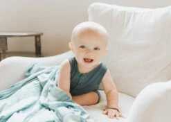 Copper Pearl Knit Swaddle Blanket | Waves -Baby Go Round Store Wave Swaddle 800x 3